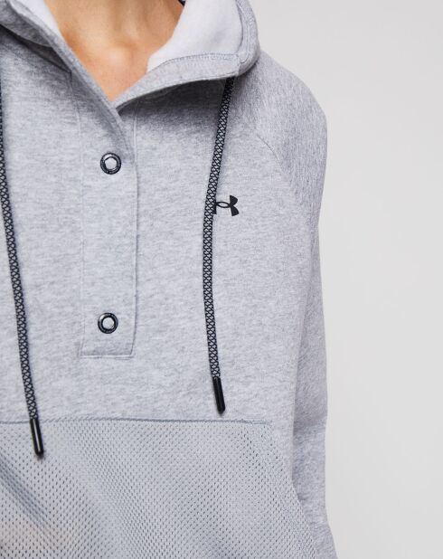 Sweat à capuche mesh UA Rival Fleece gris