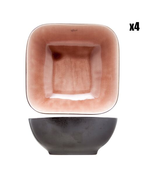 4 Coupelles Laguna rose - 17x17x7.5 cm