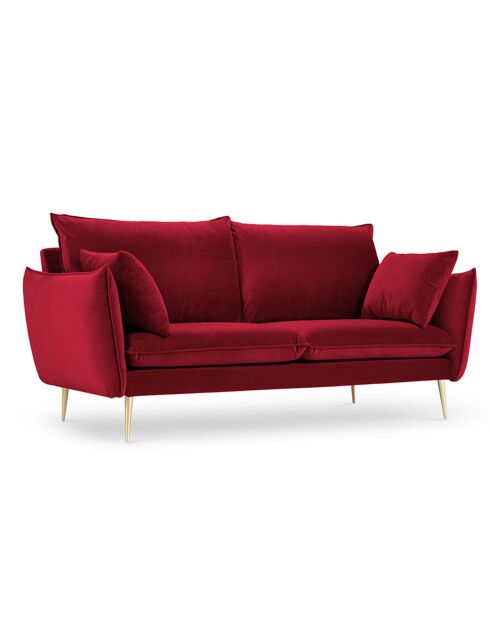 Sofá Elio de 2 plazas de terciopelo rojo - 158x100x97 cm