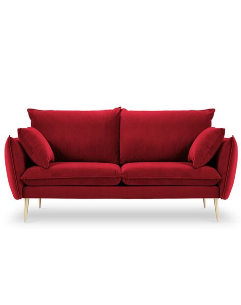 Sofá Elio de 2 plazas de terciopelo rojo - 158x100x97 cm
