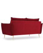 Canapé Velours Elio 2 Places rouge - 158x100x97 cm