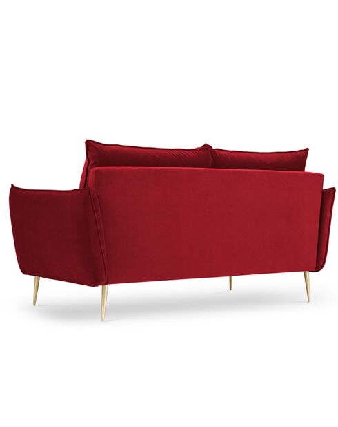 Sofá Elio de 2 plazas de terciopelo rojo - 158x100x97 cm