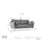 Canapé Velours Elio 2 Places rouge - 158x100x97 cm