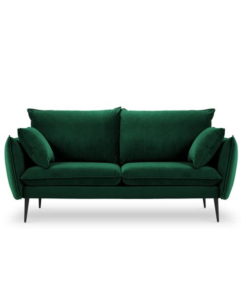 Canapé Velours Elio 2 Places vert bouteille - 158x100x97 cm