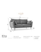Canapé Velours Elio 2 Places vert bouteille - 158x100x97 cm