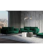 Canapé Velours Elio 2 Places vert bouteille - 158x100x97 cm