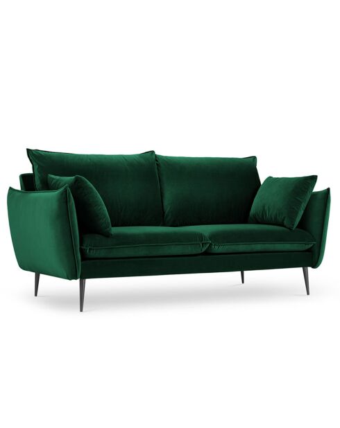 Canapé Velours Elio 2 Places vert bouteille - 158x100x97 cm