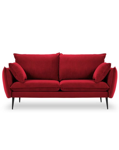 Sofá Elio de 2 plazas de terciopelo rojo - 158x100x97 cm
