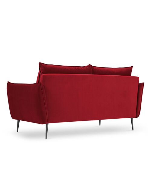 Sofá Elio de 2 plazas de terciopelo rojo - 158x100x97 cm