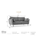 Canapé Velours Elio 2 Places rouge - 158x100x97 cm