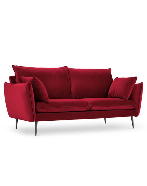 Sofá Elio de 2 plazas de terciopelo rojo - 158x100x97 cm