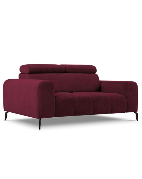 Canapé Velours Nico 2 Places rouge - 170x108x100 cm
