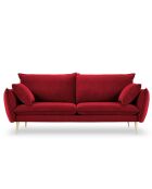 Canapé Velours Elio 4 Places rouge - 228x100x97 cm