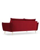 Canapé Velours Elio 4 Places rouge - 228x100x97 cm
