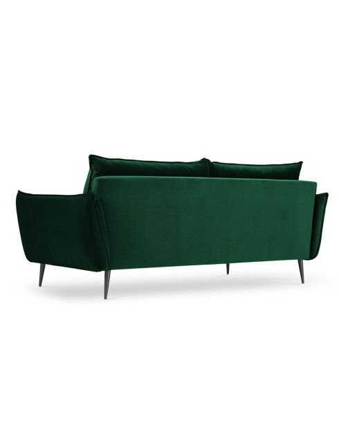 Canapé Velours Elio 3 Places vert bouteille - 198x100x97 cm