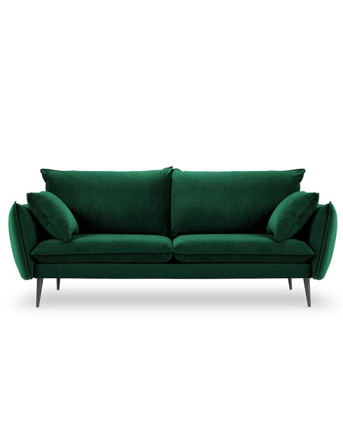 Canapé Velours Elio 4 Places vert bouteille - 228x100x97 cm