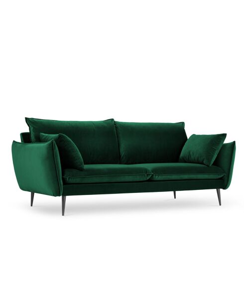 Canapé Velours Elio 4 Places vert bouteille - 228x100x97 cm