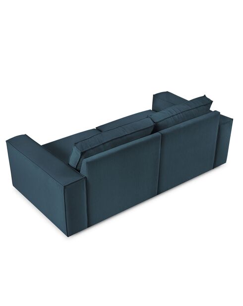 Canapé velours côtelé Carlo 3 Places bleu foncé - 206x102x90 cm