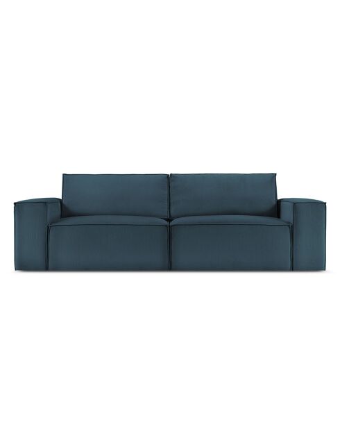 Canapé velours côtelé Carlo 4 Places bleu foncé - 246x102x90 cm