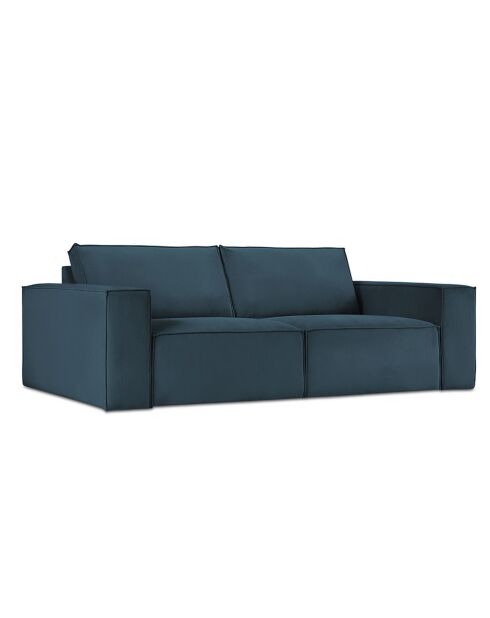 Canapé velours côtelé Carlo 4 Places bleu foncé - 246x102x90 cm