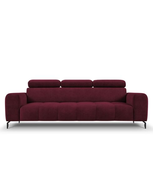 Canapé Velours Nico 3 Places rouge - 234x108x100 cm