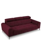 Canapé Velours Nico 3 Places rouge - 234x108x100 cm