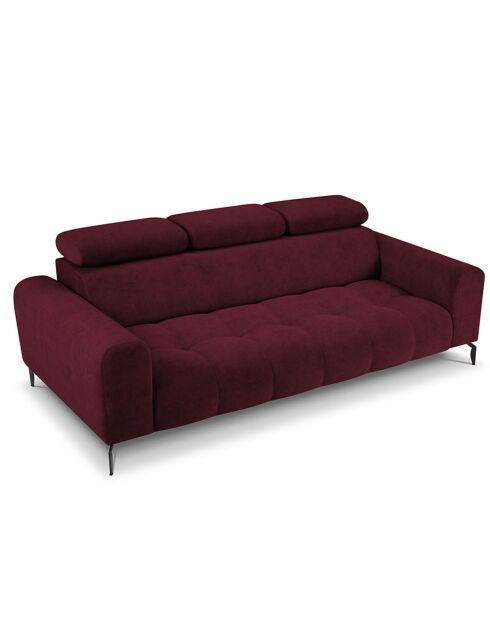 Canapé Velours Nico 3 Places rouge - 234x108x100 cm