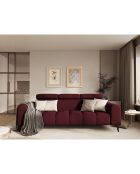 Canapé Velours Nico 3 Places rouge - 234x108x100 cm