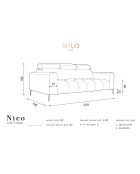 Canapé Velours Nico 3 Places rouge - 234x108x100 cm