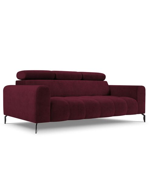 Canapé Velours Nico 3 Places rouge - 234x108x100 cm