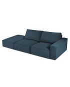 Canapé Modulable Gauche velours côtelé Carlo 3 Places bleu foncé - 255x102x90 cm