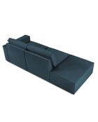 Canapé Modulable Gauche velours côtelé Carlo 3 Places bleu foncé - 255x102x90 cm