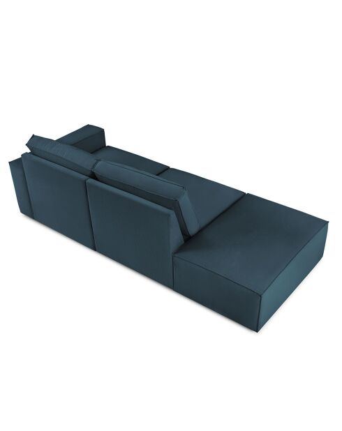 Canapé Modulable Gauche velours côtelé Carlo 3 Places bleu foncé - 255x102x90 cm