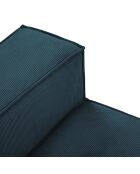 Canapé Modulable Gauche velours côtelé Carlo 3 Places bleu foncé - 255x102x90 cm