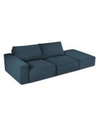 Canapé Modulable Droit velours côtelé Carlo 3 Places bleu foncé - 255x102x90 cm