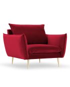 Fauteuil Velours Elio rouge - 97x94x97 cm