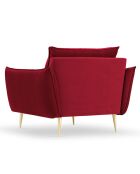 Fauteuil Velours Elio rouge - 97x94x97 cm
