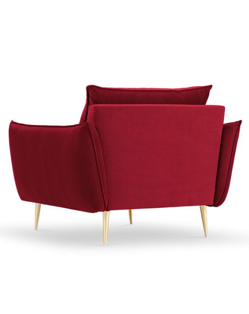 Sillón Elio de terciopelo rojo - 97x94x97 cm