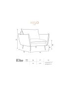 Fauteuil Velours Elio rouge - 97x94x97 cm