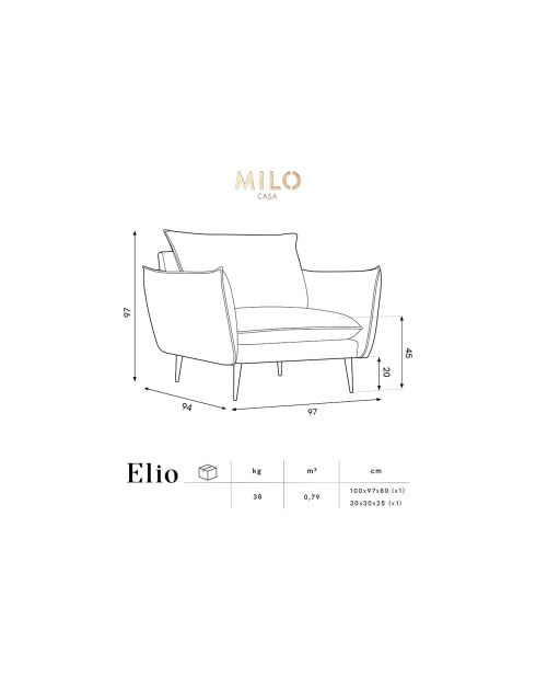Fauteuil Velours Elio vert bouteille - 97x94x97 cm