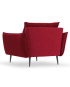 Sillón Elio de terciopelo rojo - 97x94x97 cm