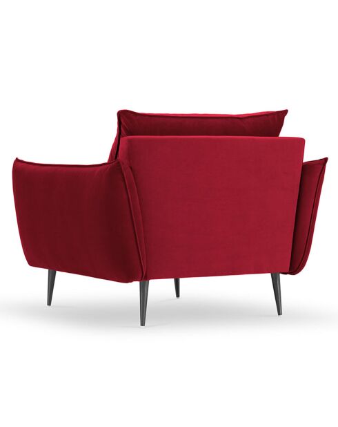 Sillón Elio de terciopelo rojo - 97x94x97 cm