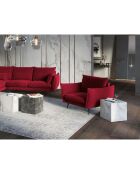Sillón Elio de terciopelo rojo - 97x94x97 cm