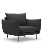 Fauteuil tissu Elio gris foncé - 97x94x97 cm