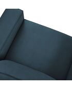 Fauteuil velours côtelé Carlo bleu foncé - 126x102x90 cm