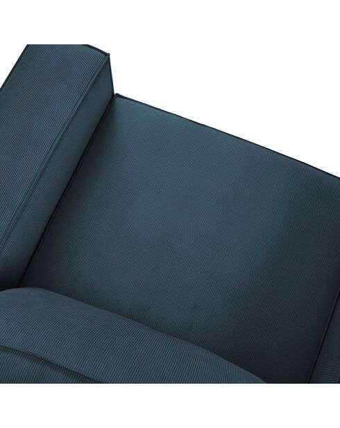 Fauteuil velours côtelé Carlo bleu foncé - 126x102x90 cm