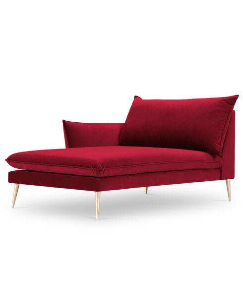 Méridienne Gauche en velours Elio rouge - 170x107x97 cm