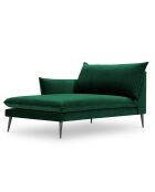 Méridienne Gauche en velours Elio vert bouteille - 170x107x97 cm