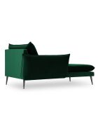 Méridienne Gauche en velours Elio vert bouteille - 170x107x97 cm