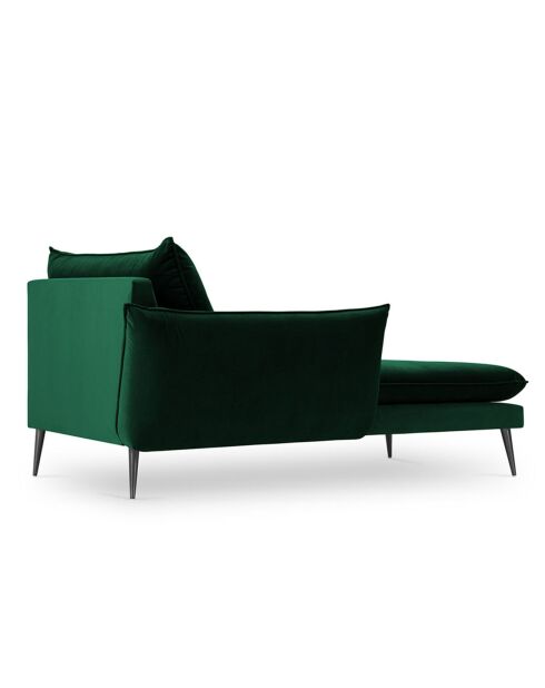 Méridienne Gauche en velours Elio vert bouteille - 170x107x97 cm